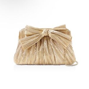 Loeffler Randall Rayne Plissé Clutch in gold
